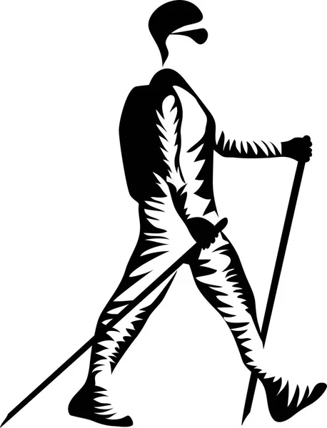 Nordic walking vector — Stockvector