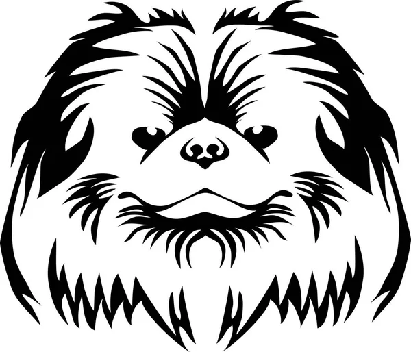 Hoofd van de pekingese — Stockvector