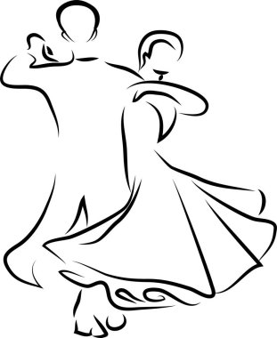 Dansçılar - stilize vektör çizim