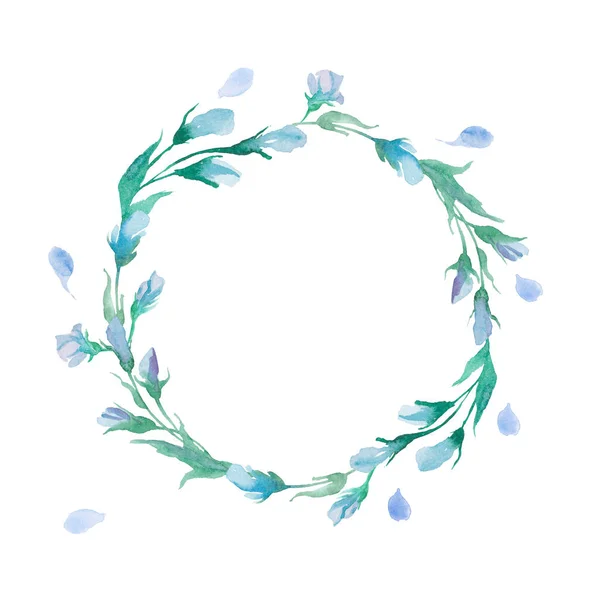 Wreath of small blue roses — Stock Photo, Image