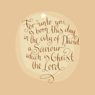 Luke 2:11. İncil metin. Noel hat