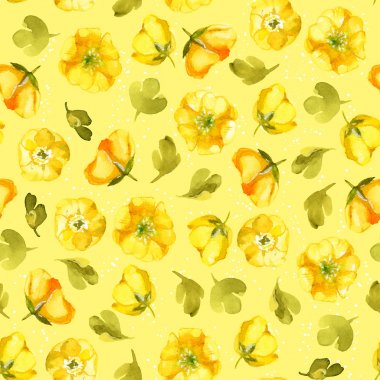 Dikişsiz desen sarı adam Tarih suluboya sarı çiçek