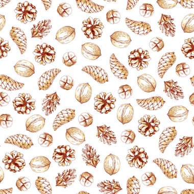 Ladin şube ve koni grafik seamless modeli