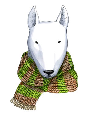 Grafik kalemi nokta resimde. Hayvanın kafası. Ani kalp durması ile dogâ €™ s baş