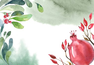 Suluboya gri sıçrama, kırmızı Granat ile yatay arka plan bir