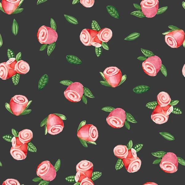 Безшовний візерунок з рожевих кремових троянд — стокове фото