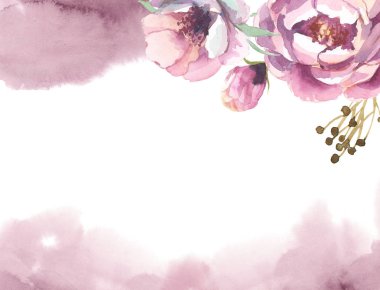 suluboya pembe, pembe yatay zemin üzerine peonies gül 