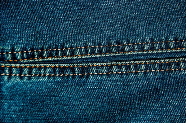 Denim and beautiful stitch. — Stock Photo, Image