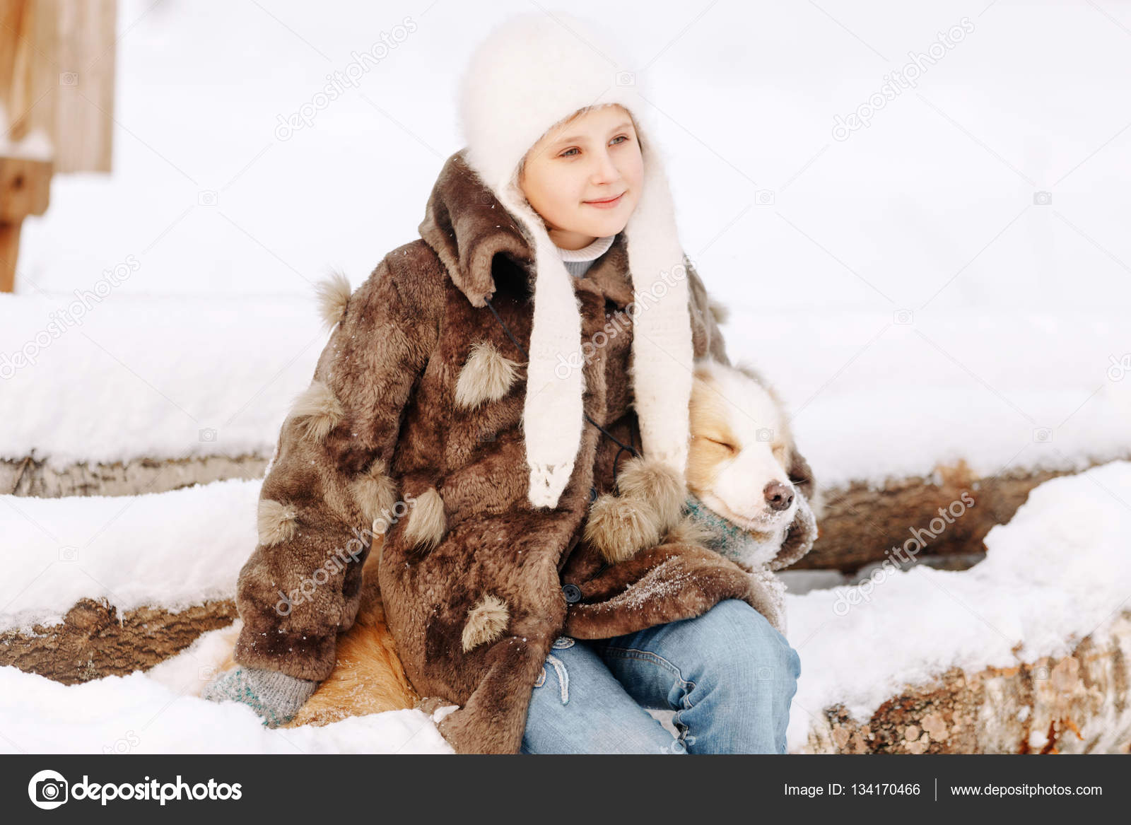 fur coat little girl
