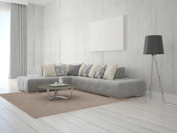 Oturma odasında bir köşe kanepe ile modern bir tarz. — Stok fotoğraf