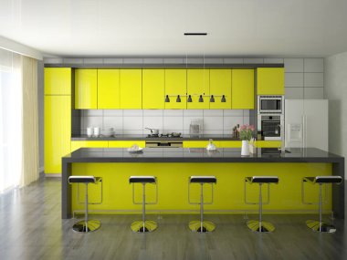 Kompakt modern mutfak.