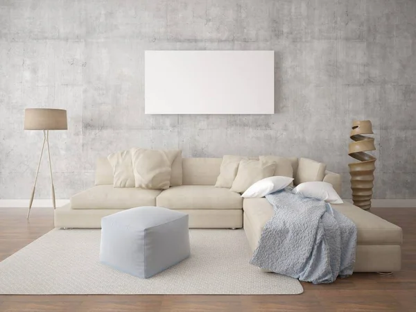 Mock up cartel elegante sala de estar . — Foto de Stock