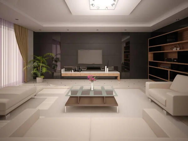 Salón moderno en un estilo minimalista . — Foto de Stock