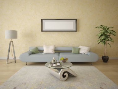 Poster konforlu oturma odası, bir şık kanepe kadar alay.