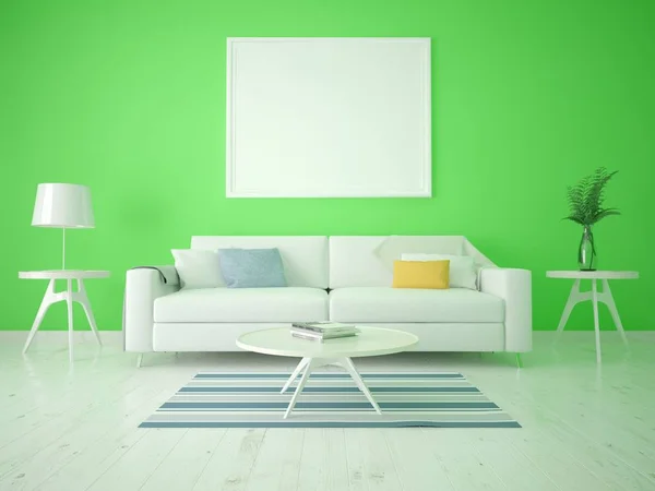 Prepara una sala de estar moderna con un sofá compacto y elegante . — Foto de Stock