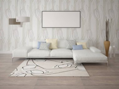  Geniş ve aydınlık oturma odası kadar alay.