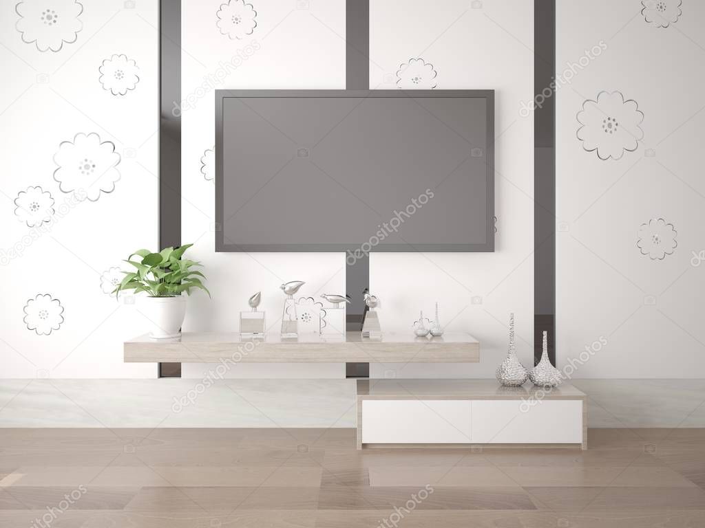  Mock up poster TV with stylish background.