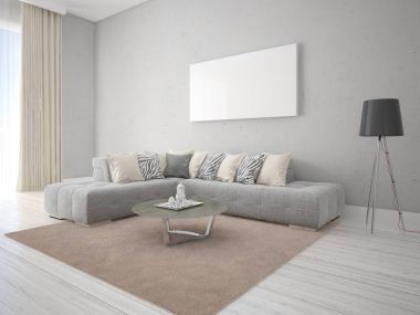 Minimalist tarzda oturma odası kadar alay.