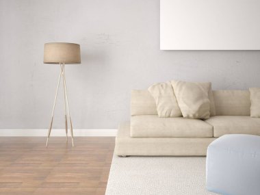 Bir büyük köşe kanepe ile modern bir oturma odası kadar alay.