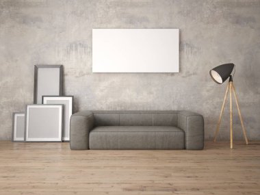  Geniş deri kanepe ile modern bir oturma odası kadar alay.