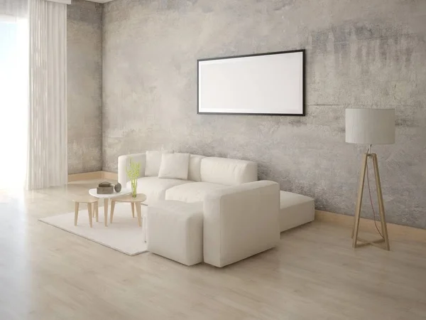Prepara la sala de estar con un cómodo sofá . — Foto de Stock