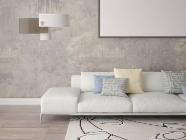 Şık bir kanepe ile modern bir oturma odası kadar alay.