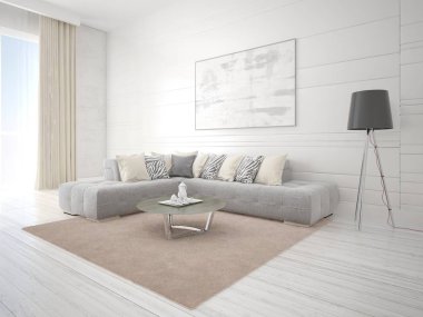  Bir moda köşe kanepe ile parlak bir oturma odası kadar alay.