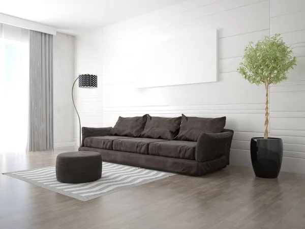 Prepara una sala de estar moderna con un sofá de moda . — Foto de Stock