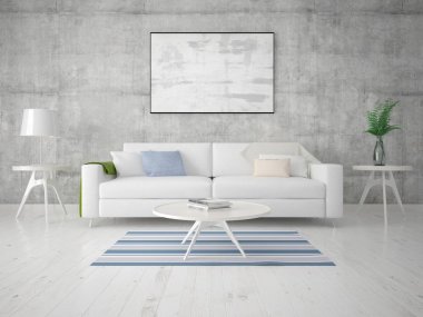 Şık mobilya ve bir hipster arka plan ile şık bir oturma odası kadar alay.