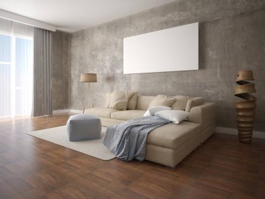 Poster boş çerçeve Çekmeceli şık ve modaya uygun arka plan ile alay.