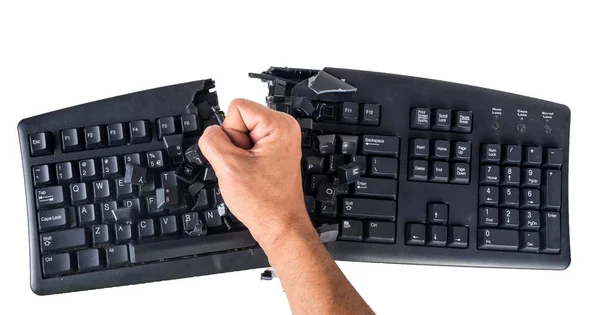 kızgın kullanıcı tarafından ezilmiş klavye