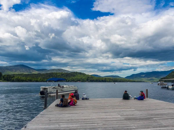 Lake Placid het landmark van de staat New York Rechtenvrije Stockafbeeldingen