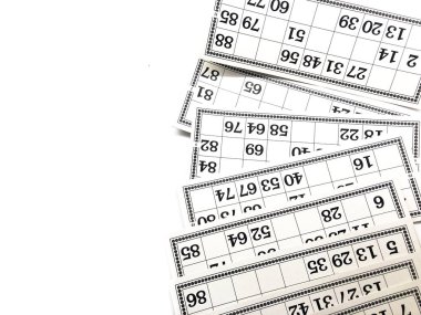 Lotto isolated on a white background. Table game. Russian lotto. Strategy game. 