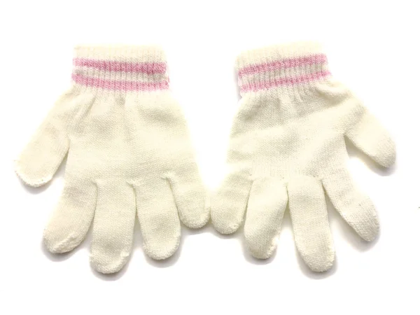Γάντια Για Παιδιά Που Απομονώνονται Λευκό Φόντο Παιδικά Ρούχα Για — Φωτογραφία Αρχείου