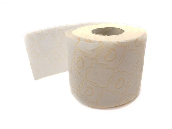 Toiletpapier Geïsoleerd Een Witte Achtergrond Toiletpapier Met Een Patroon — Stockfoto