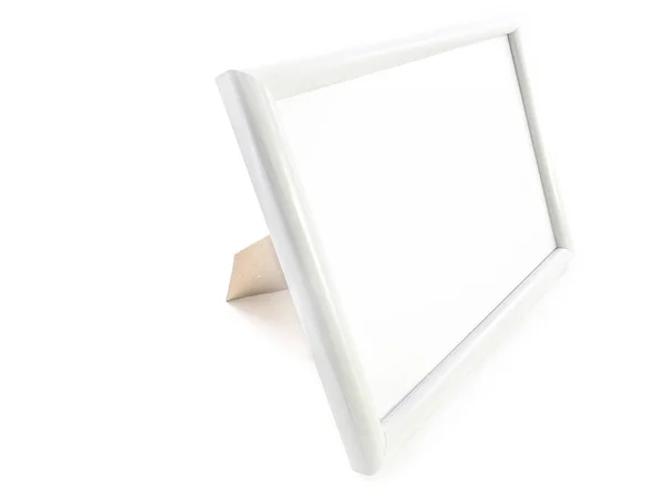 Moldura Foto Branca Isolada Fundo Branco Quadro Branco Limpo Com — Fotografia de Stock