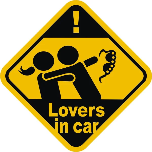 Social Issue - Lovers On Car — Stock Vector