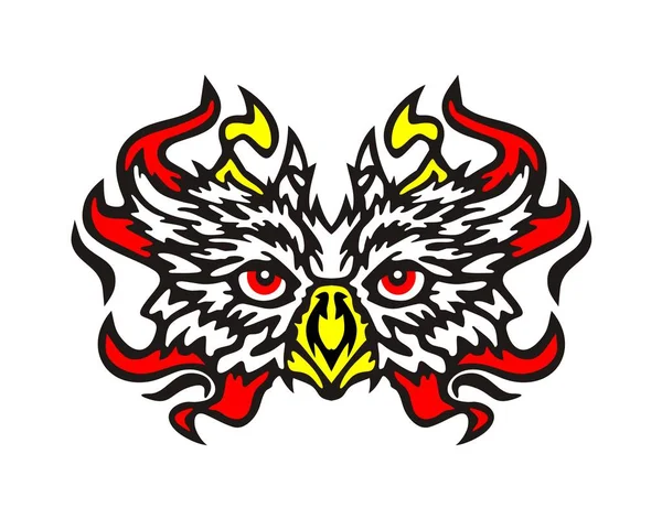 Tatouage tribal Owl Fire — Image vectorielle