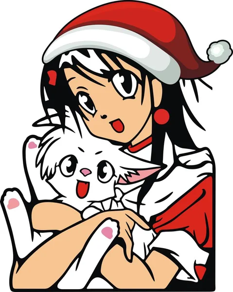 Yaratıklar Arasında Aşk Noel Baba şapkası takan Kedi Xmas 'ı kutluyor