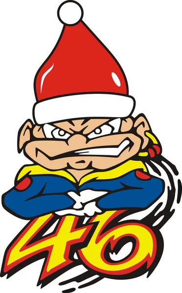 Valentino Rossi Con Sombrero Santa Celebrar Navidad — Archivo Imágenes Vectoriales