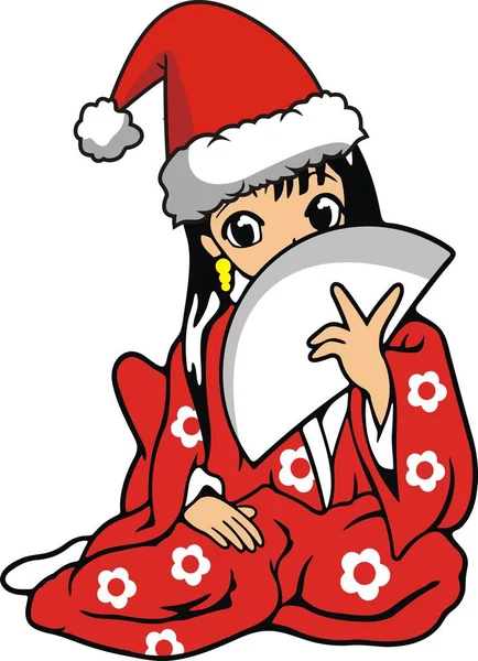 Geisya, Noel Baba şapkası takıp Noel 'i kutla.