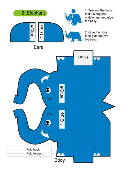 Origami Faltpapier Babykarte Mit Elefant — Stockfoto