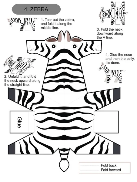 Origami 3d Zebra ile Katlanan Kağıt Bebek Kartı