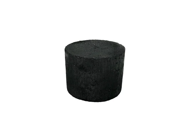 Pile czarny węgiel izolowany na białym tle — Zdjęcie stockowe
