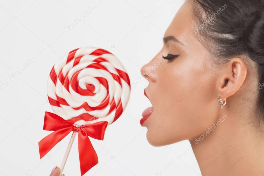 Girl with big Lollipop