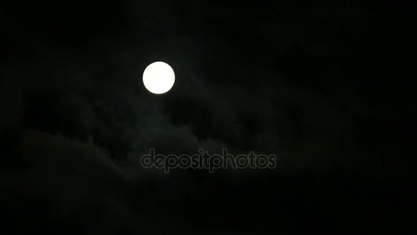 Night sky with moon and cloud — Stock Video