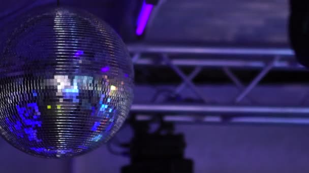 Isolated disco ball on the black background — Stock Video