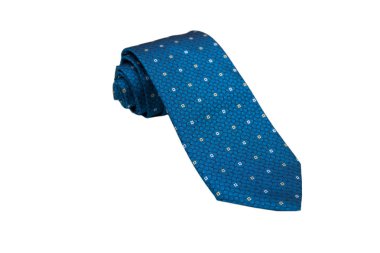 Zarif şık bir kravat closeup haddelenmiş ve beyaz bir arka plan üzerinde izole