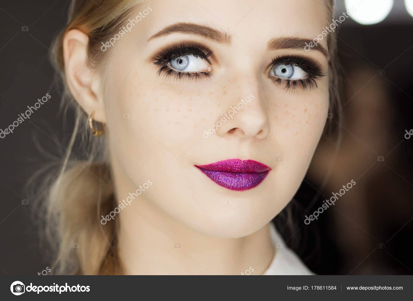 Beautiful Glamour Girl With Short Blonde Hair Stock Photo