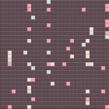 Kare arka plan mozaiği, seramik. Soyut pikseller. Seramik fayanslar. Duvar dokusu. Havuz, banyo, mutfak, döşeme döşemeleri için kumaş..